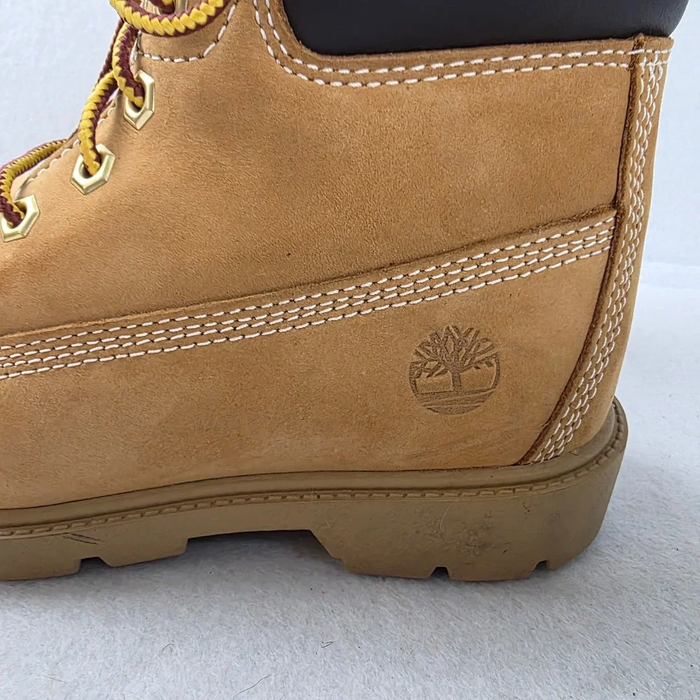Timberland Premium Waterproof 6 Inch Boots Wheat Nubuck Youth Boys Size 1